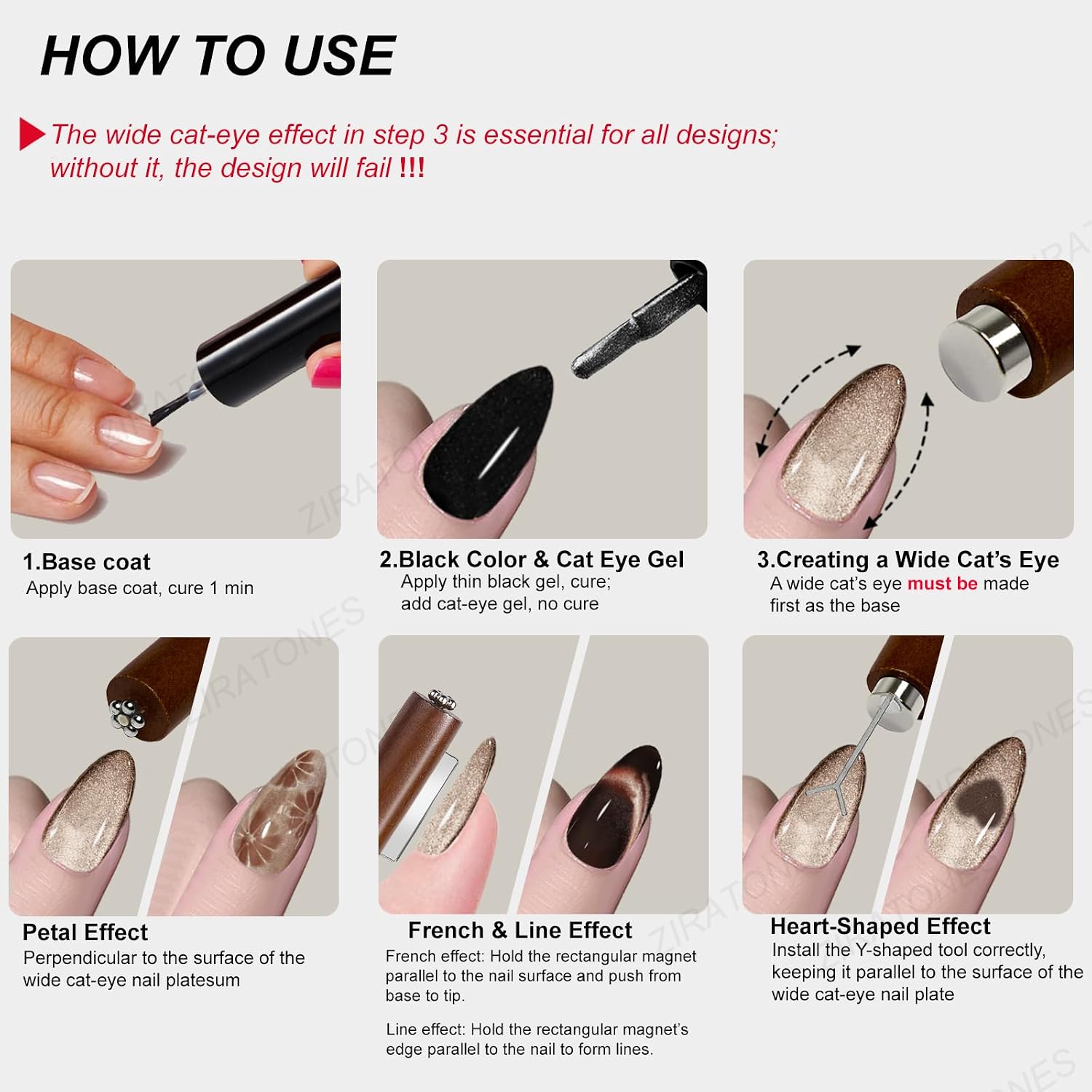 3 in 1 Nail Magnet, Multifunctional Cat Eye Gel Nail Polish Magnet Pen, 3D Magnetic Nail Polish Stick for Home DIY, Salon, Studio, Nail Art Design Tools