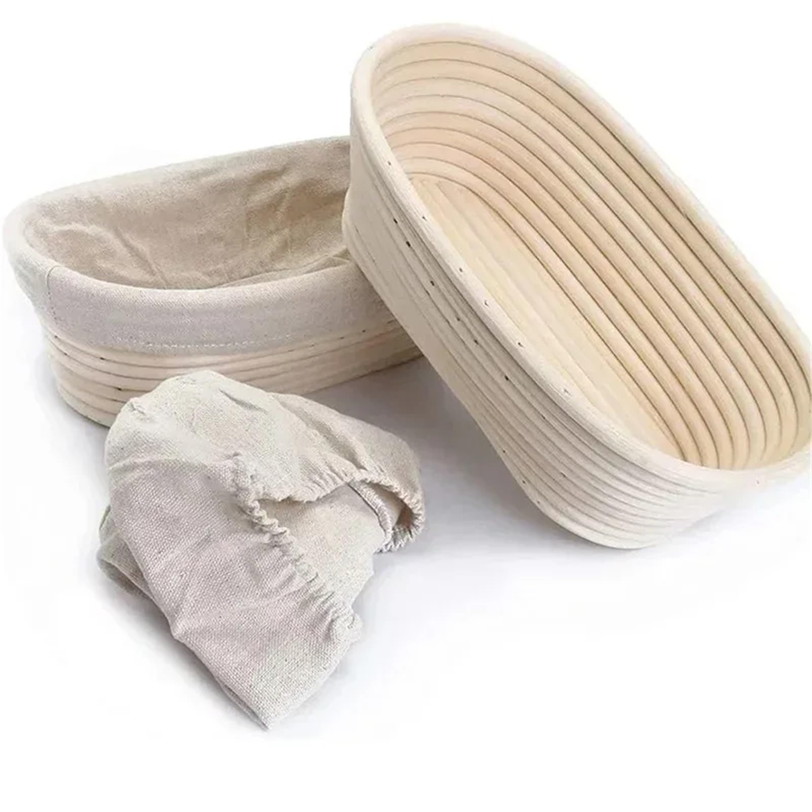 Cesta de mimbre, cortador galletas, conjunto herramientas for hornear, fermentación masa, cestas a prueba pan for Cocina Para Pan(Fermentation Basket)