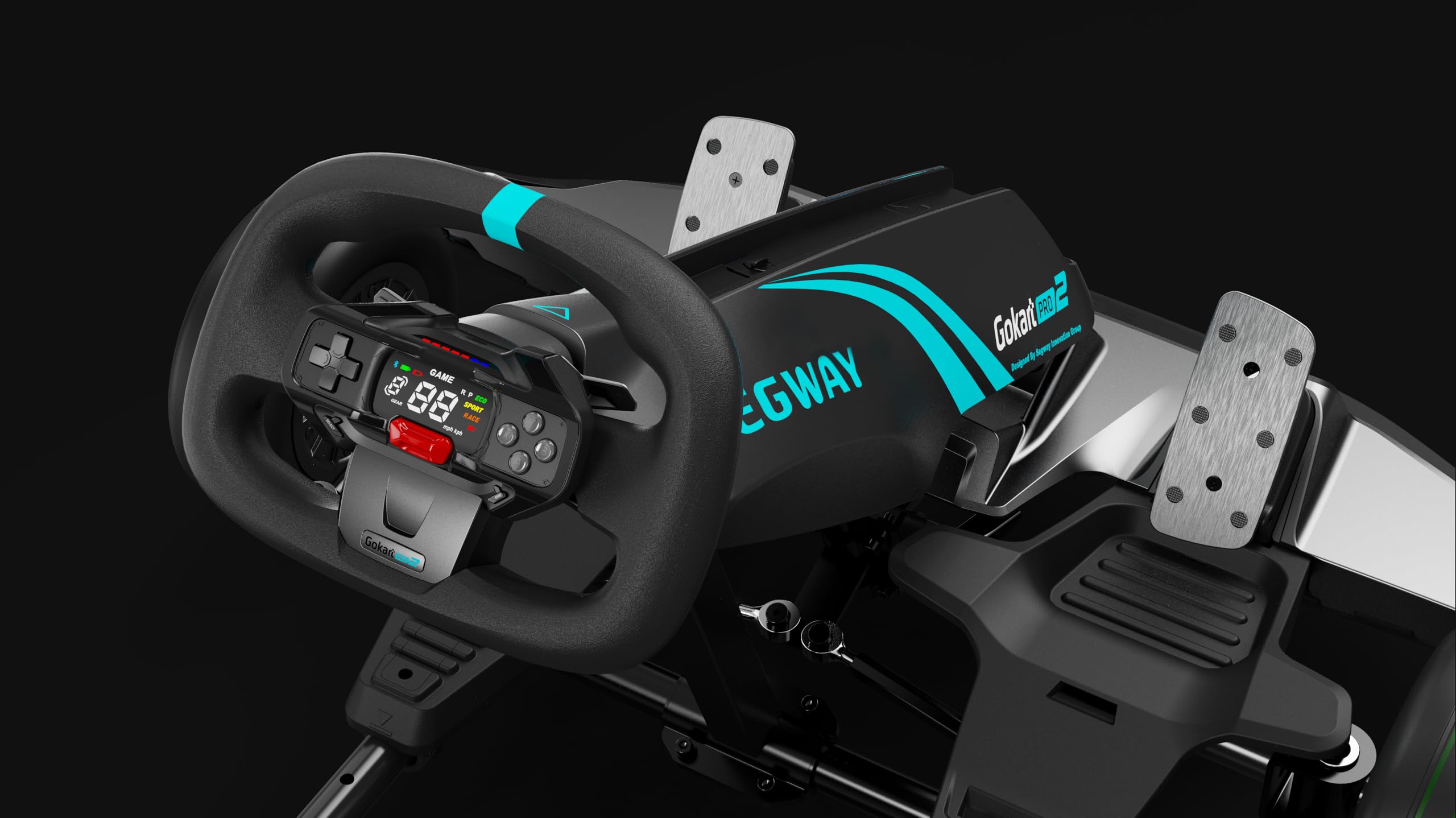 Segway Gokart PRO 2 – Veicolo Elettrico 3 in 1, 4800 W, Velocità fino a 43 km/h, Design Nero/Blu, per Adulti e Ragazzi