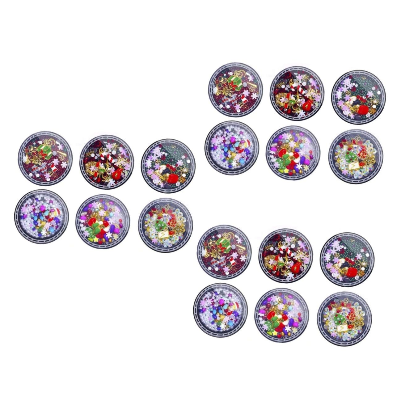 Healvian 3 Ensembles Décorations De Noël Pour Nail Art Breloques De Manucure De Noël Autocollants Pour Ongles Flocons De Neige Strass Pour Nail Art Strass Pour Ongles De Noël 6 boîtes*3