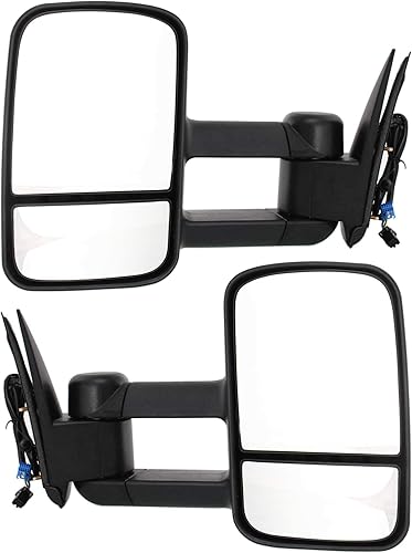 Kool Vue Espejo compatible con Chevrolet Silverado 15003500Silverado 2500 HDTahoe 2003-2006 plegable manual de remolque eléctrico con calefacción
