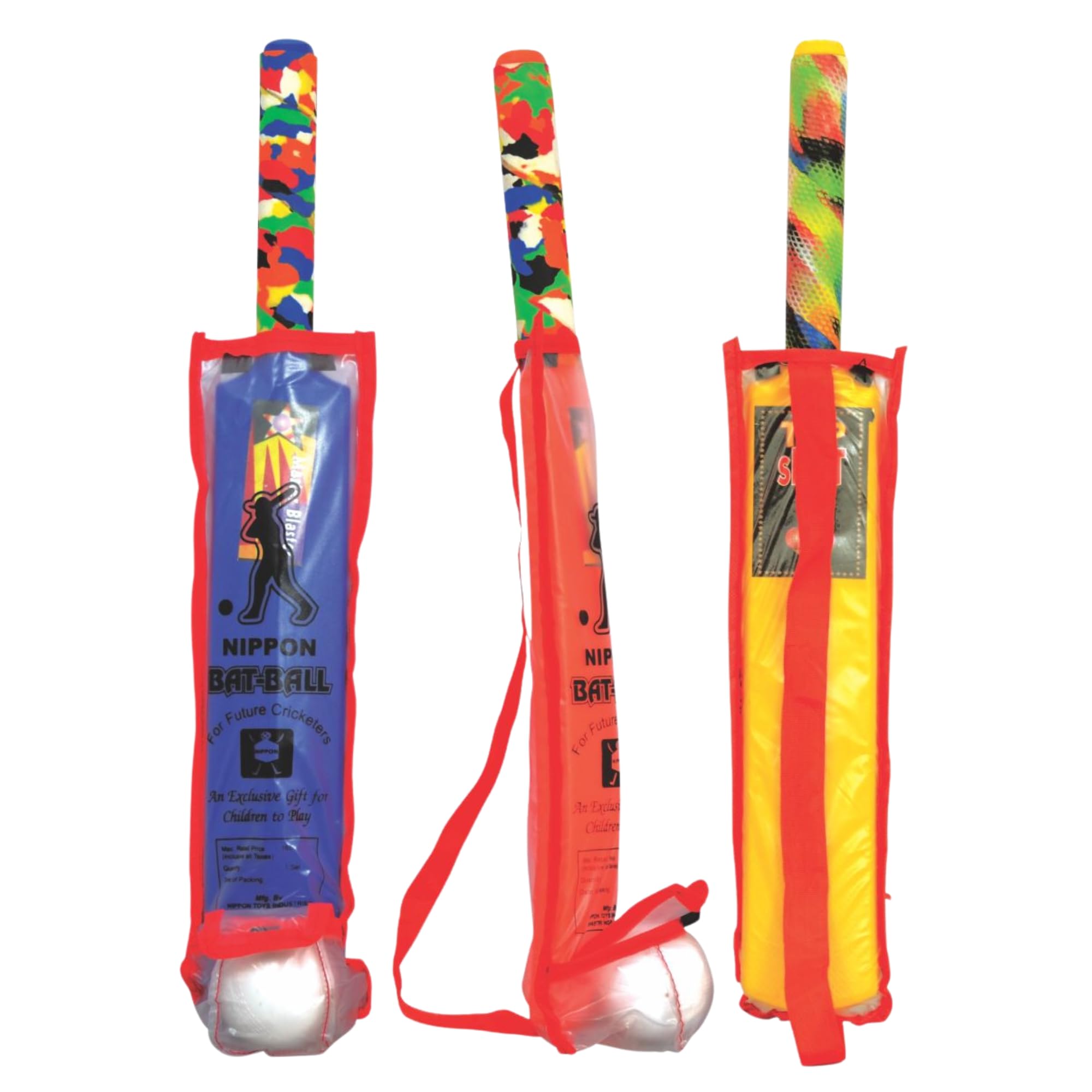 NIPPON | Junior Bat Ball Set with Carry Pouch | Lightweight PVC Cricket Bat & Ball for Kids | Indoor & Outdoor Play Toy Suitable for Ages 5 to 7 yrs.-picture-16