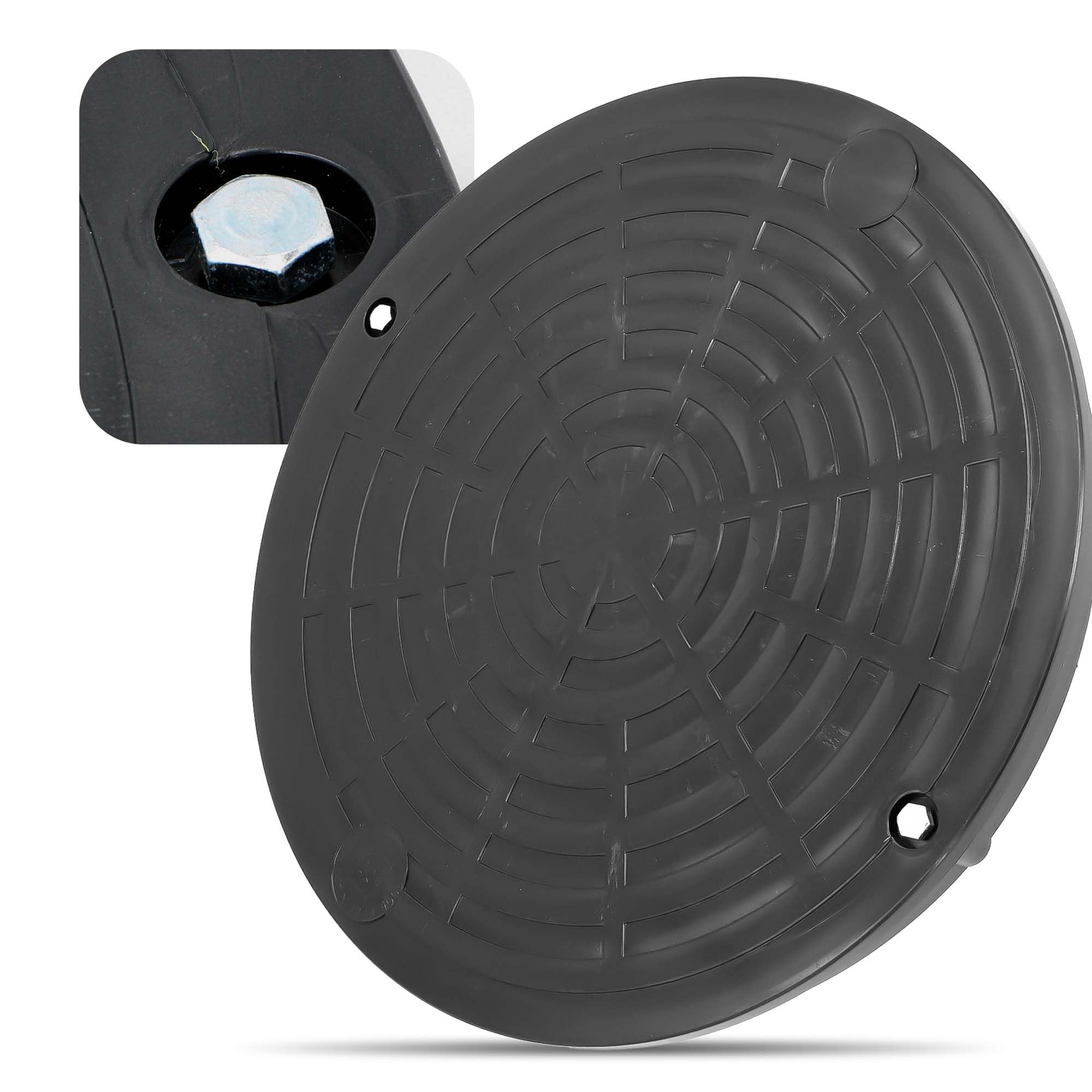 Millto™ Pokrywa Dekiel Rury Karbowanej 340 mm Właz Studni kanalizacji Komora Inspekcyjna Do Szamba Czarna Okrągła Rura Spustowa Studzienka