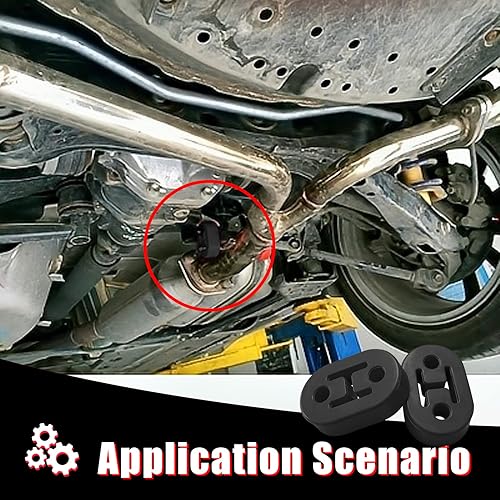 Miniatura 6 de Aislador de goma para suspensión de escape, aislamiento de goma, montaje de buje de 2 agujeros, aislante de escape universal, amortiguador de alta