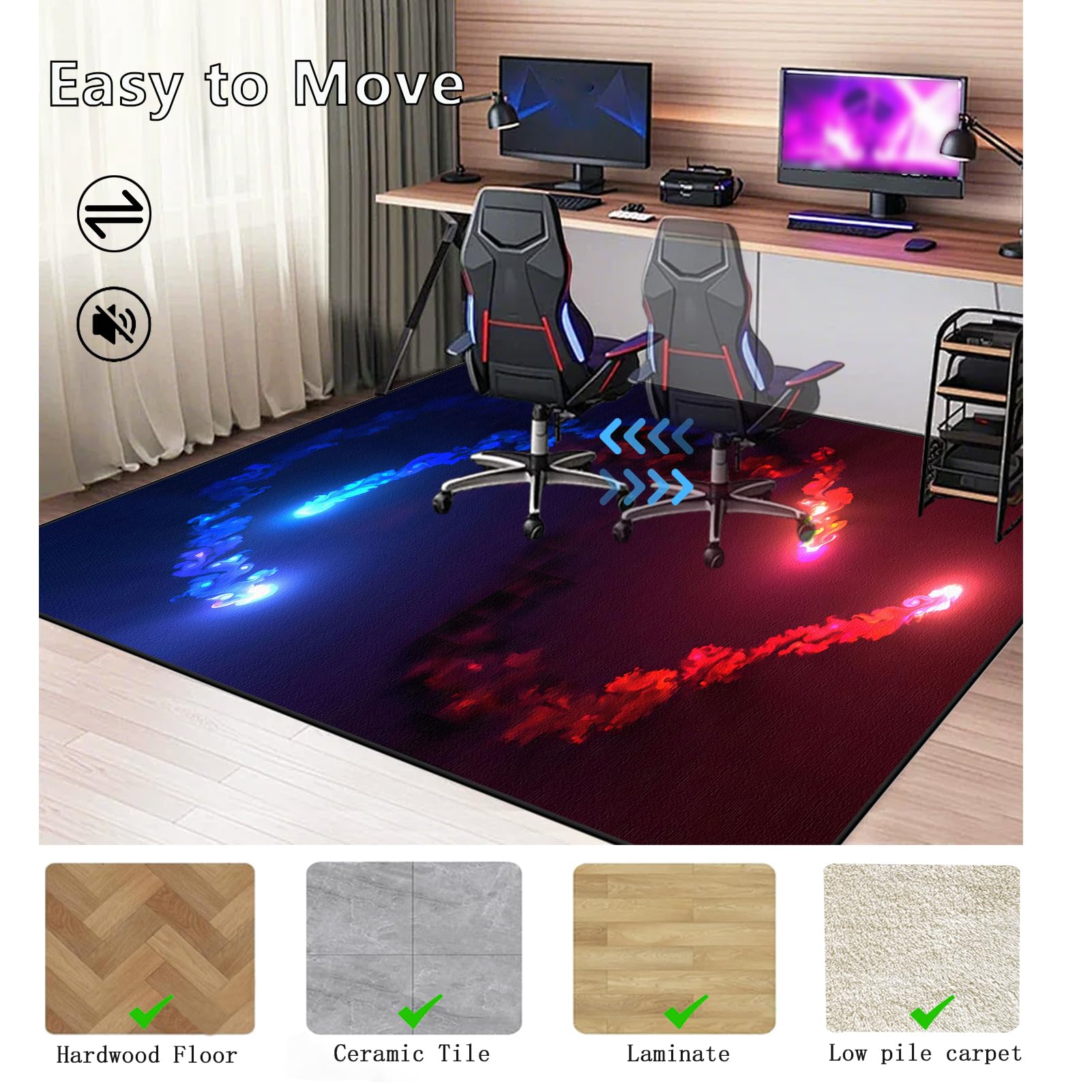 200 x 280 cm Biuro Ochraniacz podłogi, antypoślizgowa mata podłogowa, mata ochronna na krzesło biurowe, mata na krzesło z kołami, mata podłogowa do parkietu i płytek
