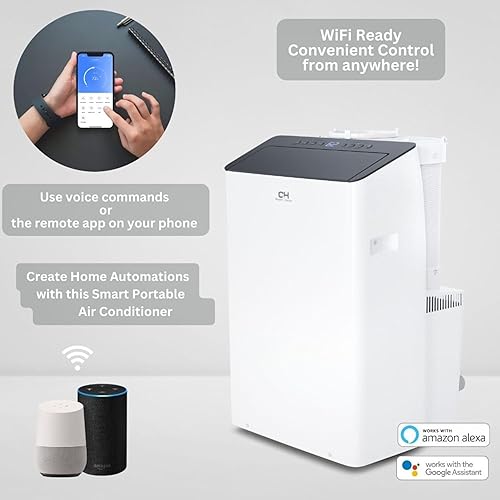 Miniatura 4 de Cooper&Hunter - Aire acondicionado portátil inversor de 14,000 BTU (12,000 BTU SACC) con bomba de calor con manguera doble, deshumidificador y