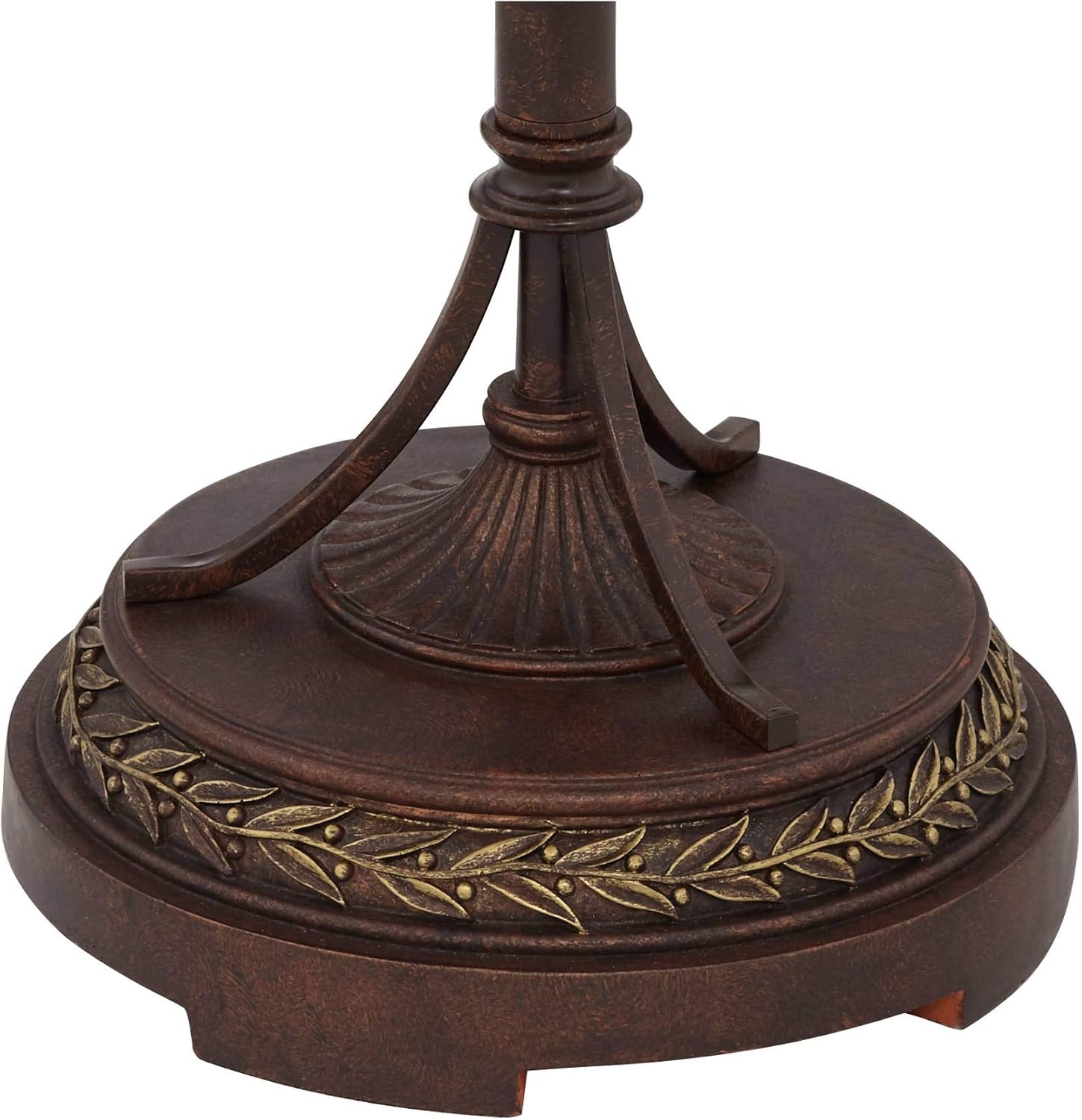 Robert Louis Tiffany Leaf and Vine II Traditional Victorian Tiffany Style Floor Standing Lamp 60" Tall Bronze Gold Amber Green Stained Glass Dome Shade Cottage Core Decor for Living Room Reading