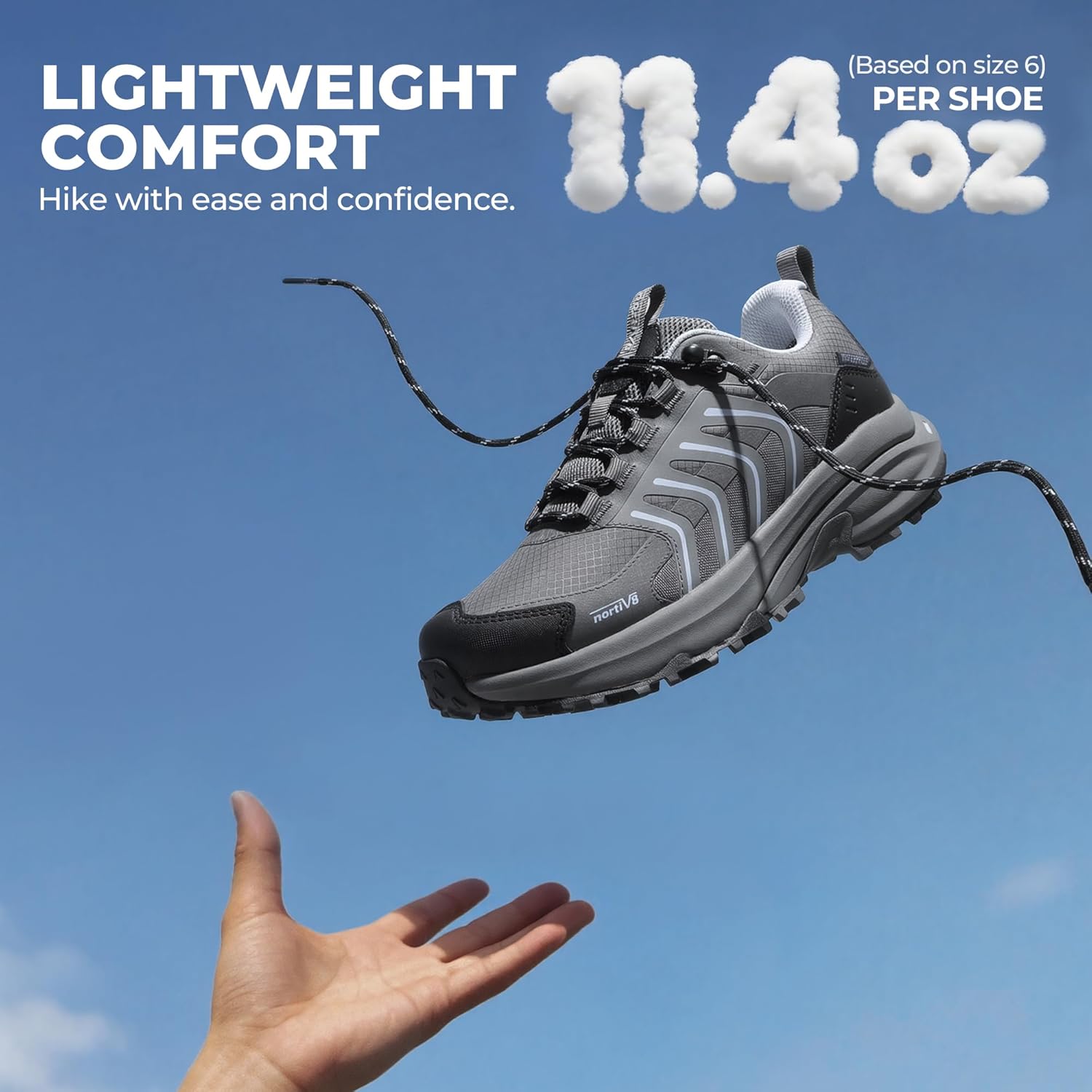 NORTIV 8 Women's Waterproof Hiking Shoes Lightweight for Walking All Day Comfort Non-Slip Outdoor Trekking Camping Climbing Fashion Sneakers Armadillo FieldLite - Image 4