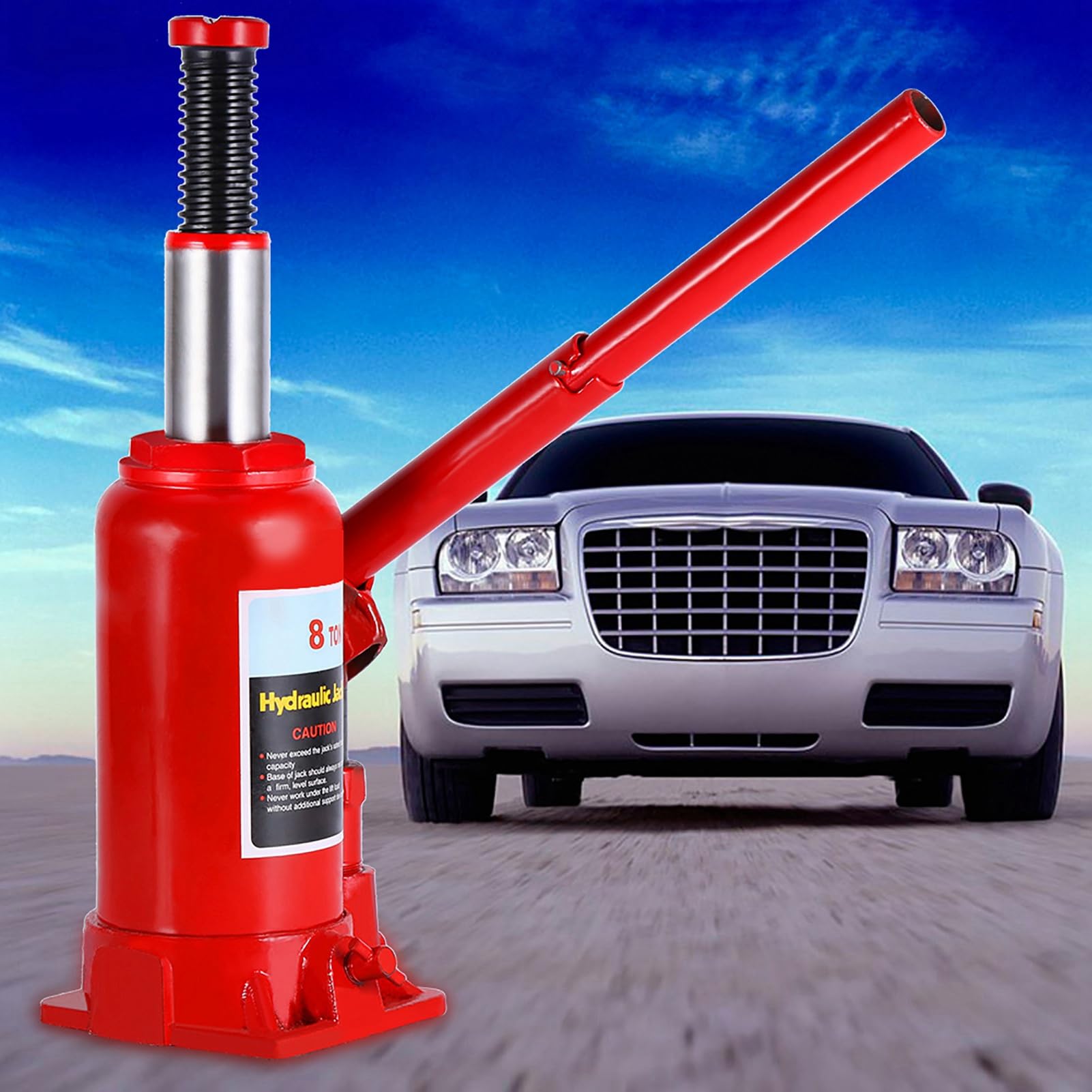 8T Bottle Hydrauliczny podnośnik samochodowy o wysokiej wytrzymałości Przenośny podnośnik samochodowy do samochodów ciężarowych Ciągniki trakcyjne odlewy całego ciała ze stalową płytą