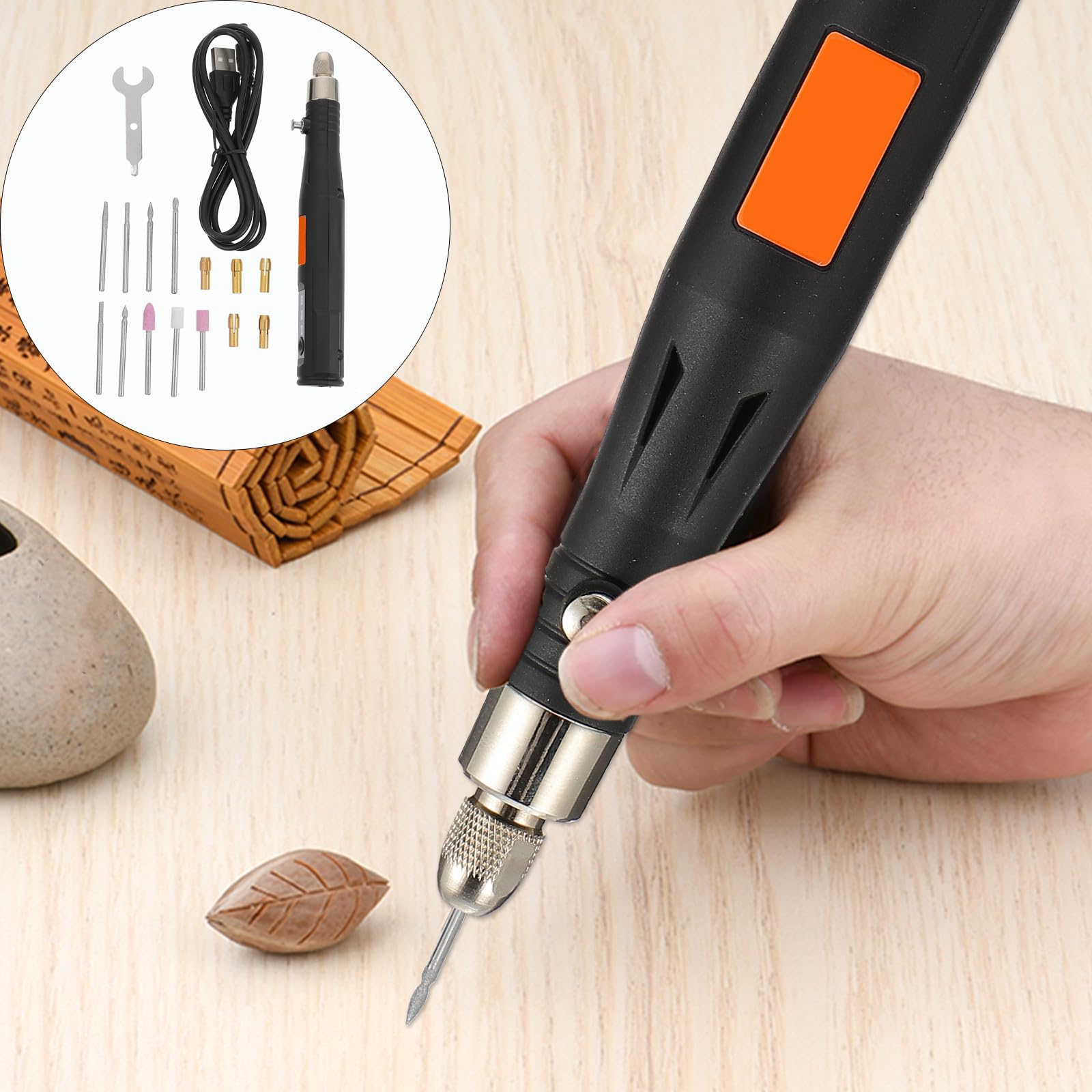Ciieeo Penna per Incisioni Elettrica Mini USB, Utensile Multifunzione Nero