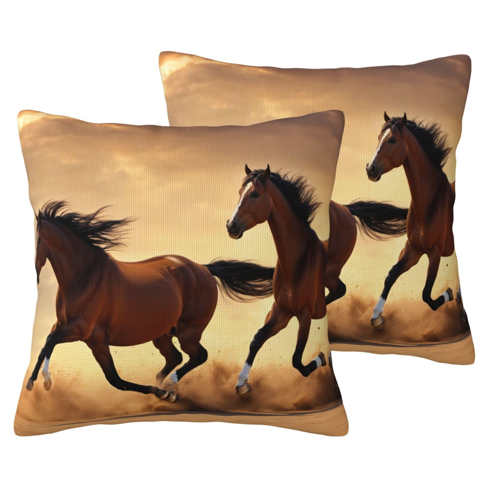 Housses de coussin rayures de cheval lot de 2 EdWal taie décoration canapé