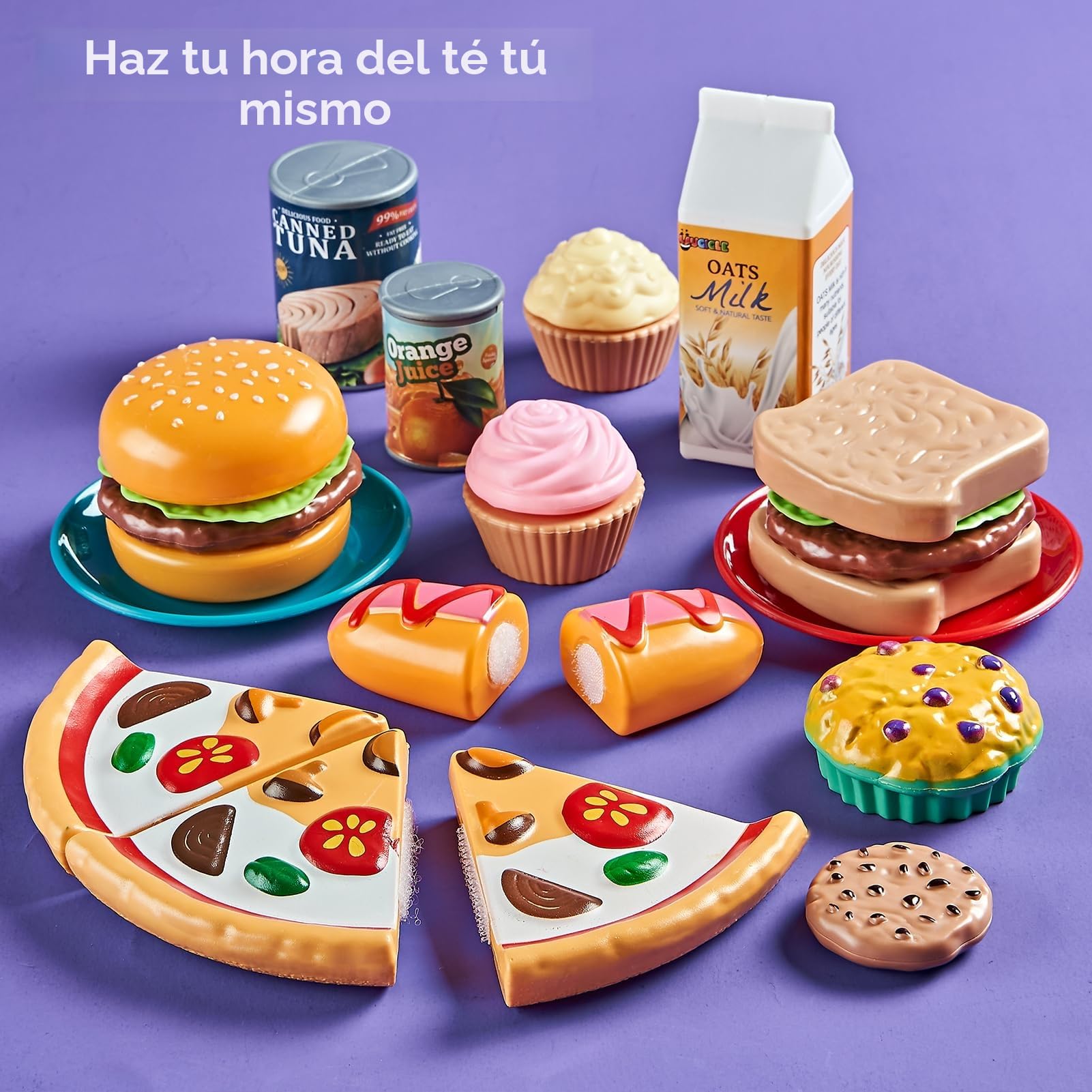 Laugigle Comida de Juguete para Cortar con Bolsa de Almacenamiento, Accesorios Cocina Juguetes, Cocina Exterior Niños Utensilios Cocina Juguete, Juego de rol Cocinita Infantil con Comida de Juguete