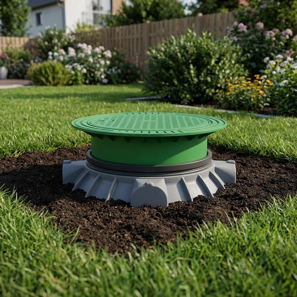 Fosse septique enterrée 600 litres 112 cm 98,5 cm couvercle télescopique