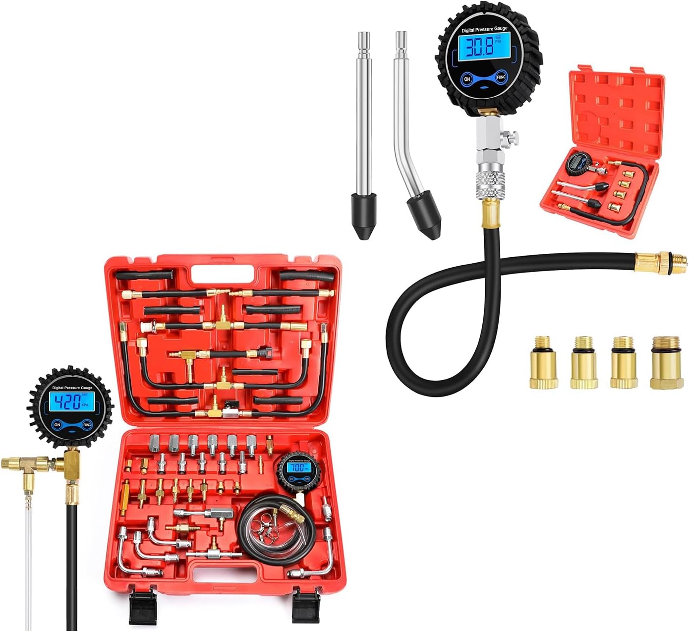 BETOOLL Digital Fuel Pressure Tester Kit(1set) and Compression Tester Kit(1set)