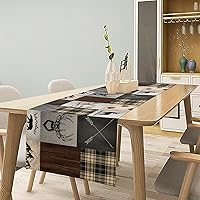 Vista 108 de Camino de mesa de mediados de siglo, moderno patrón atómico absctract geométrico retro de los años 1950 y 1960 S para decoración de mesa del hogar