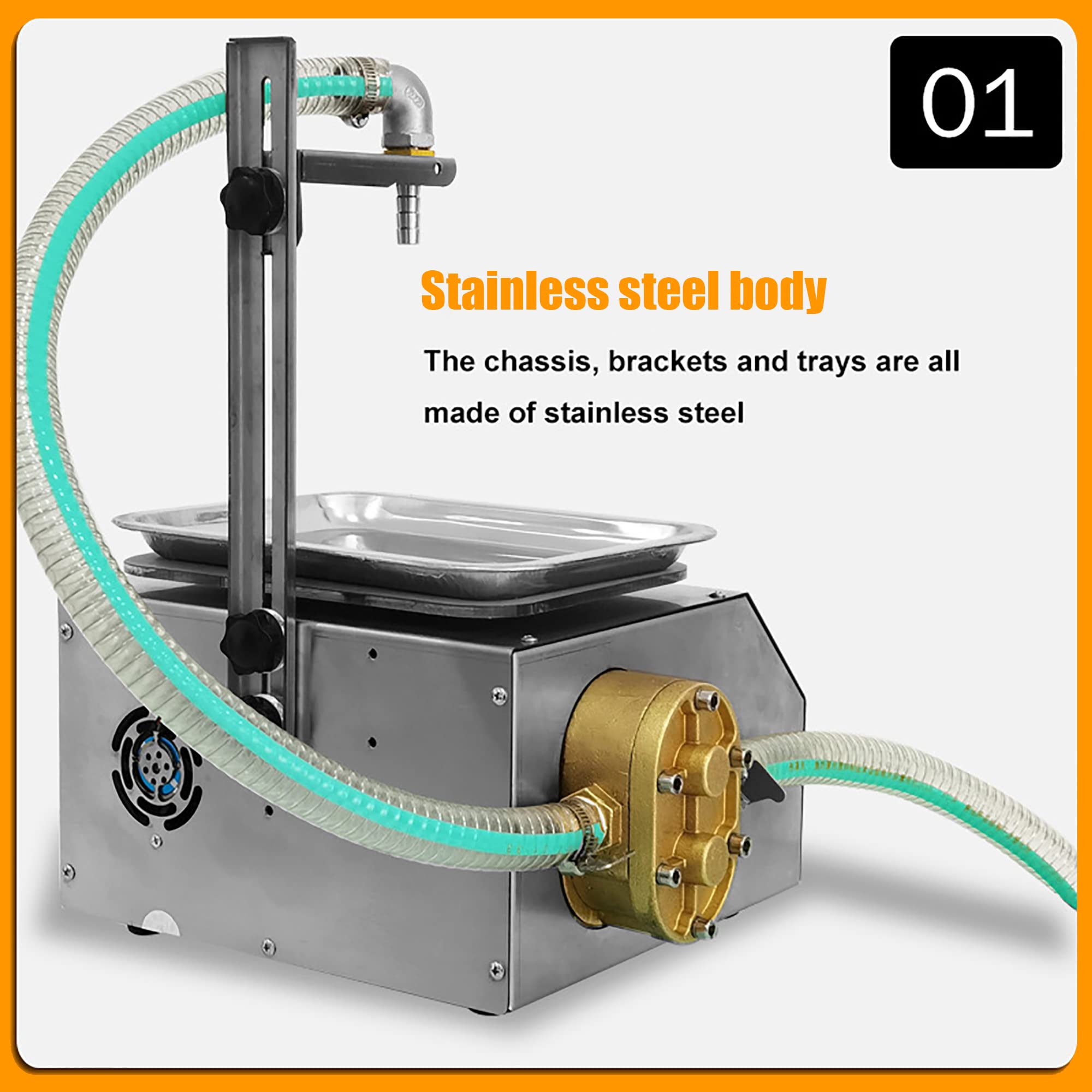Riempitrice automatica, 20 ml-10000 ml, riempitrice automatica in acciaio inox con controllo intelligente e display digitale, adatta per bottiglie di altezza 0-40 cm.