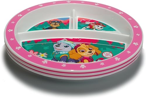 Miniatura 2 de Playtex Baby PAW Patrol - Plato de alimentación separado para niños pequeños, color rosa, 3 unidades