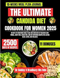 The Ultimate Candida Diet Cookbook For Women 2025: 80 Days of Structured Meal Plans and 2500 Days of Delicious Anti-Fungal, Dairy-Free, Sugar-Free, ... (Dr. Bradbury’s Signature Cookbook Series)