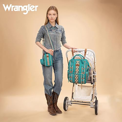 Miniatura 5 de Montana West Wrangler Callie - Mochila para pañales con funda para chupete, bolsa cruzada para botella y correas para cochecito de bebé, diseño