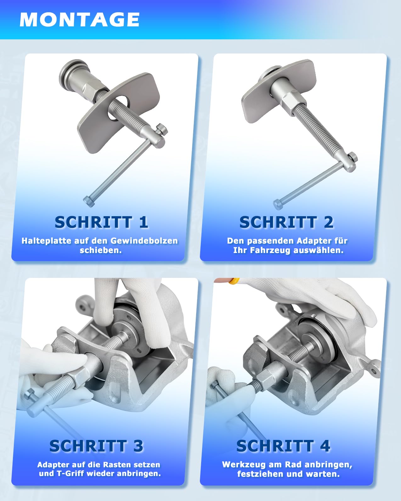 DAYUAN 22 TLG. Universal Bremskolbenrücksteller Set Bremssattel Kolben Wind Zurück Tool Kit Bremse Instandsetzung Werkzeug Bremskolben | Bremskolben Rückstellwerkzeug Set für Ford, Renault und VW usw, 18 verschiedenen Adaptern, magnetkopf, einfach zu verw