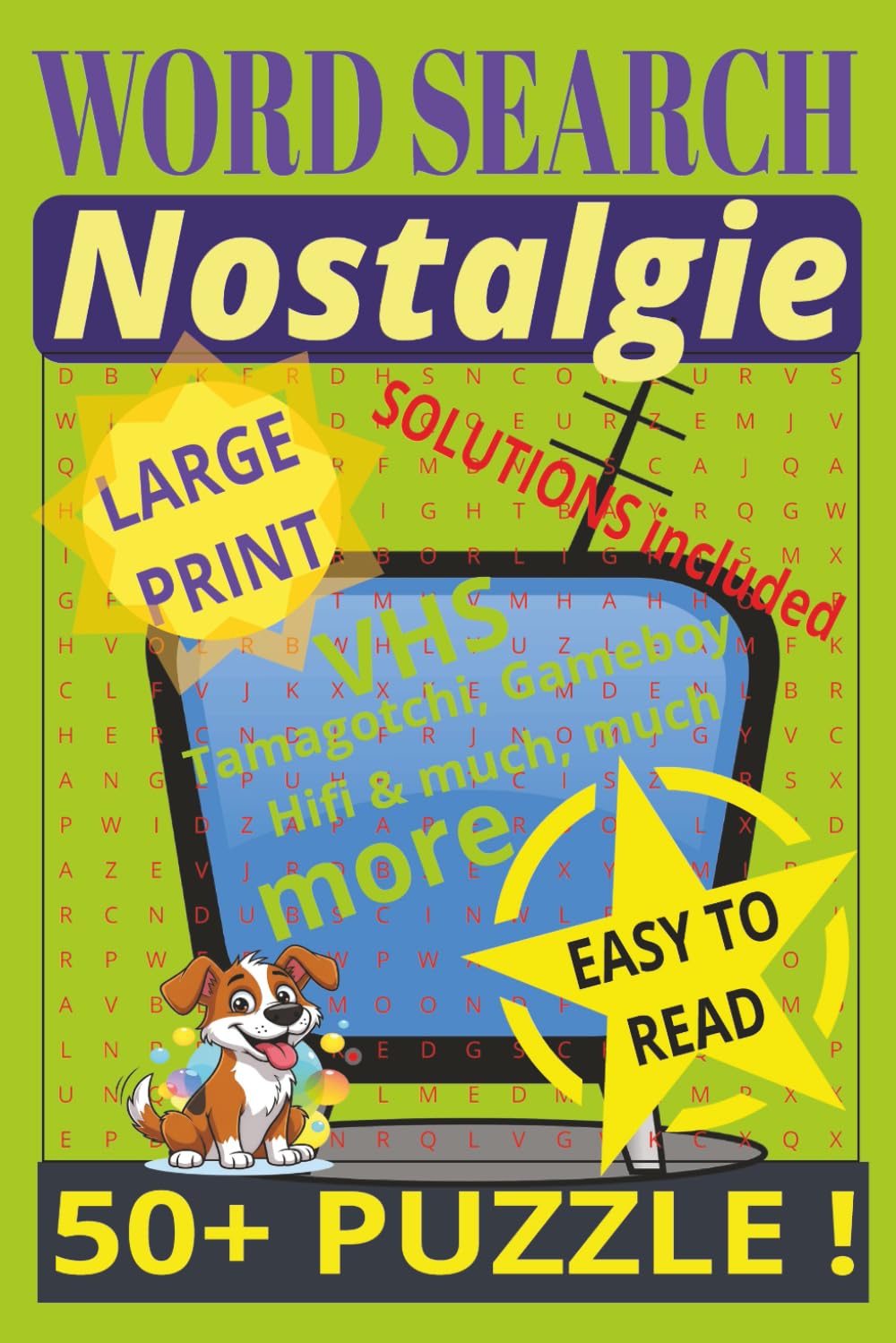 NOSTALGIE, Word Search , Large Print: 50+ Puzzle, Solution included, Easy to Read, 6X9 inch.