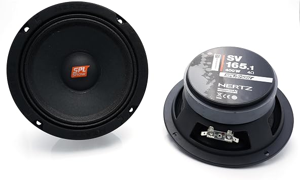HERTZ SPL Show Series SV-1651 6.5" 4-Ohm SPL Midrange Speaker Drivers Pair | Pressed Paper, 6.5 Inch, 200W RMS, 4 Ohm, Ferrite Magnet, 97 dB, 100-10000Hz, 66mm Depth, Xmax 1.2mm