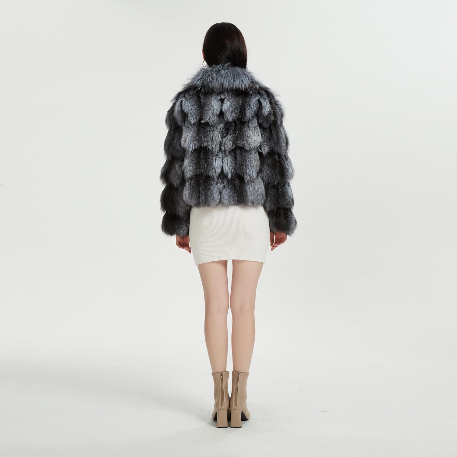 Fur Story Women's Genuine Fox Fur Coat Thick Warm Fur Jacket Winter coat - Image 3