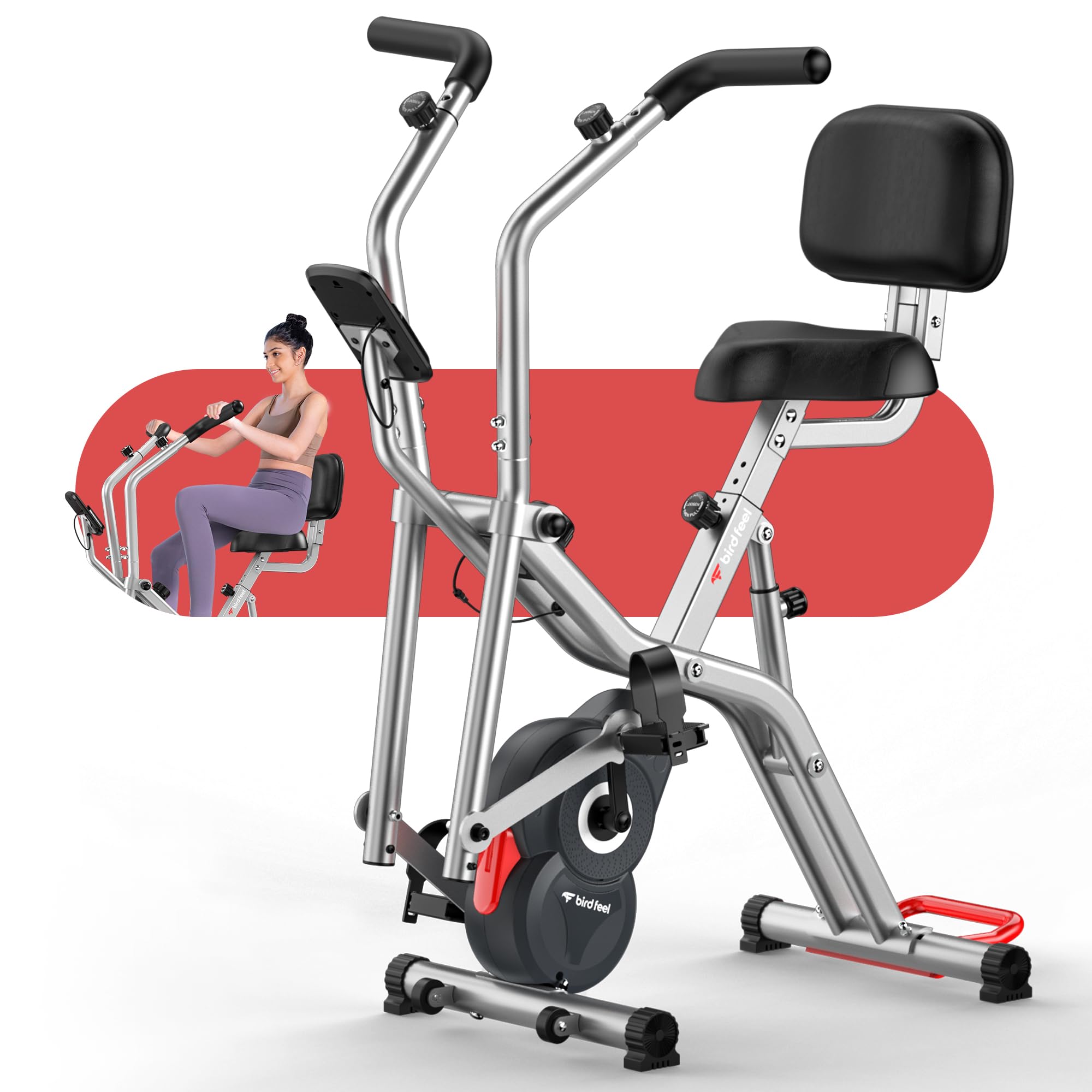 Birdfeel Foldable Exercise Bike with Elliptical Mode X828N01