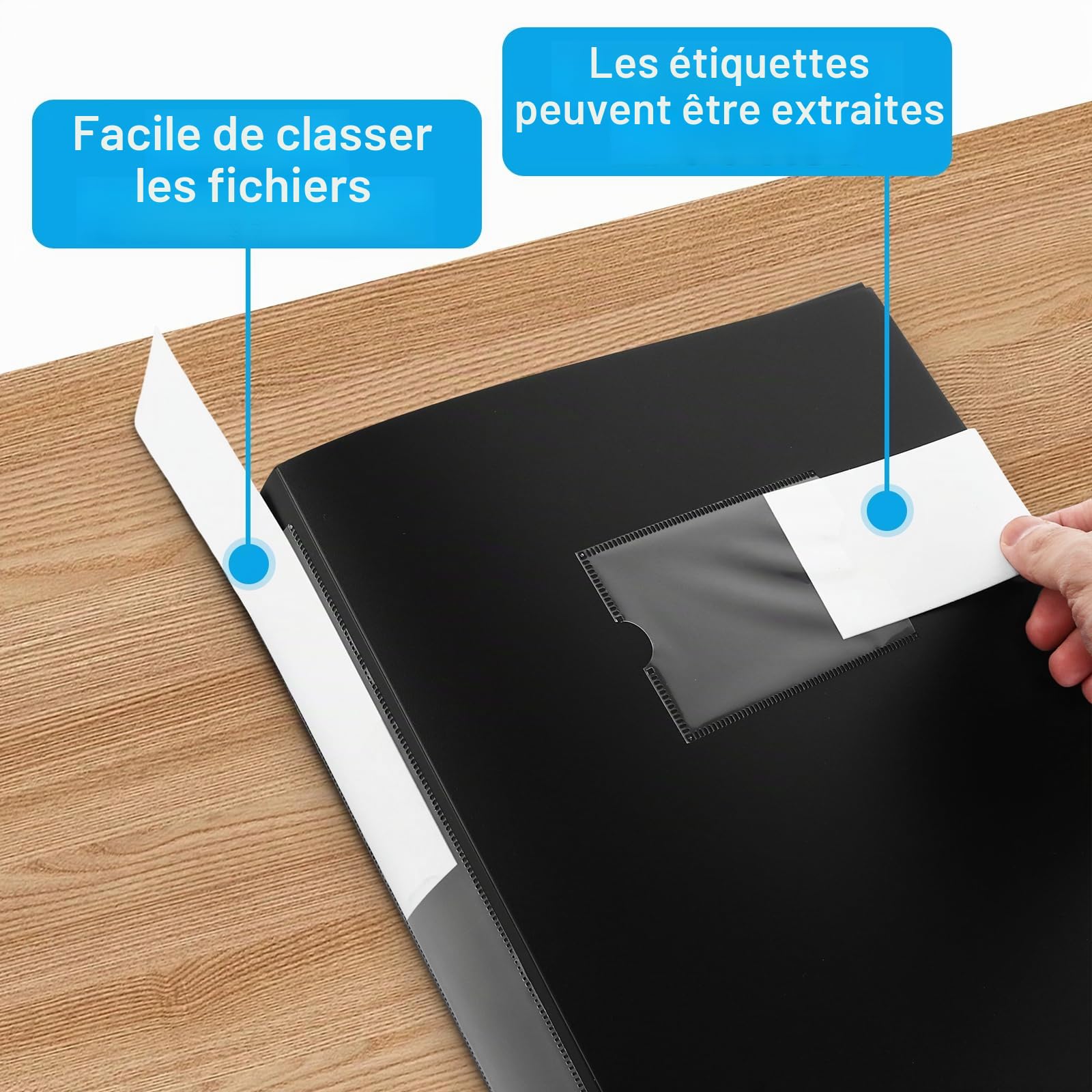 WOPPLXY Lot de 8 Boite Archive, 31 x 23,5 x 7,5 cm Boite Archive Plastique Noir, Boite de Classement A4 pour le Bureau, la Maison, l'École (Dos de 75 mm)