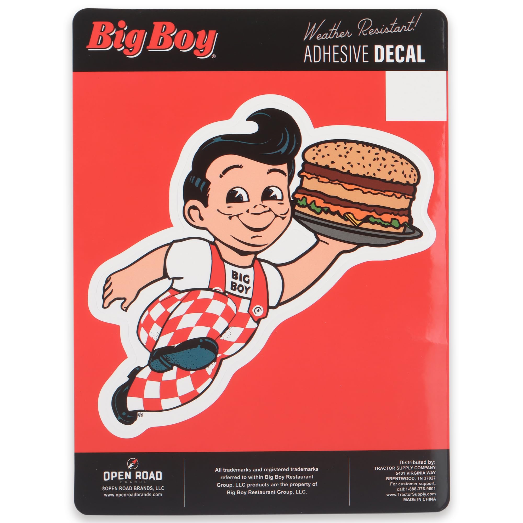 Bob's Big Boy Classic Logo Adhesive Vinyl Decal - Fun Bob's Big Boy Sticker for Car, Window, Water Bottle or Laptop
