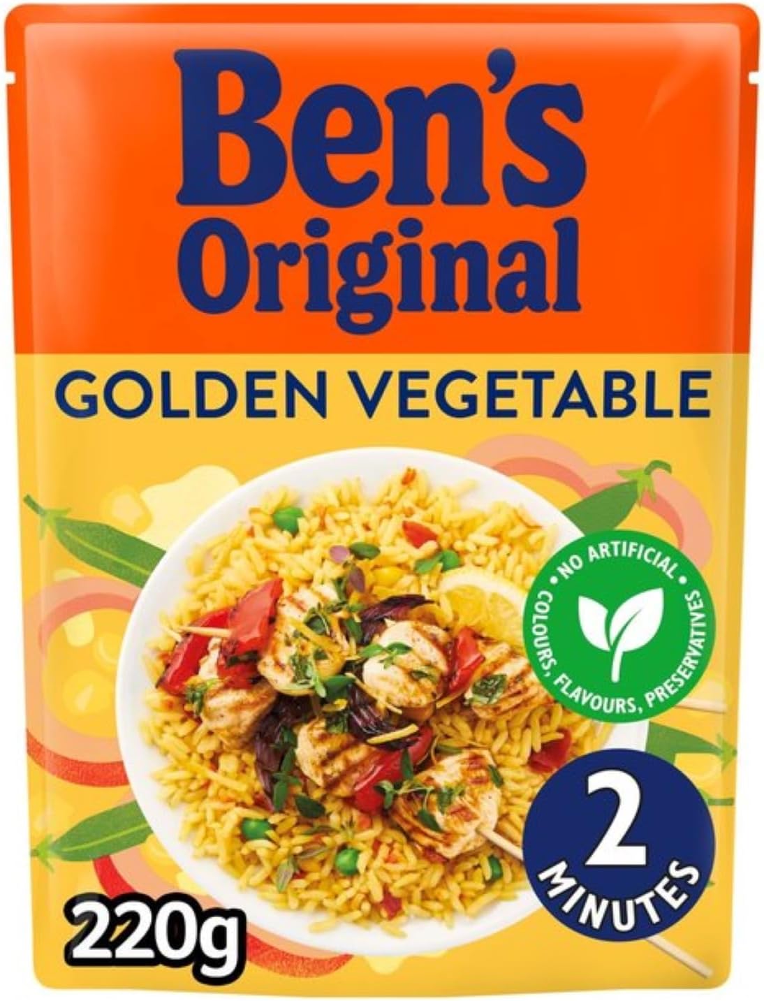 Ben's Original Golden Vegetable Microwave Rice Pouch, 220g