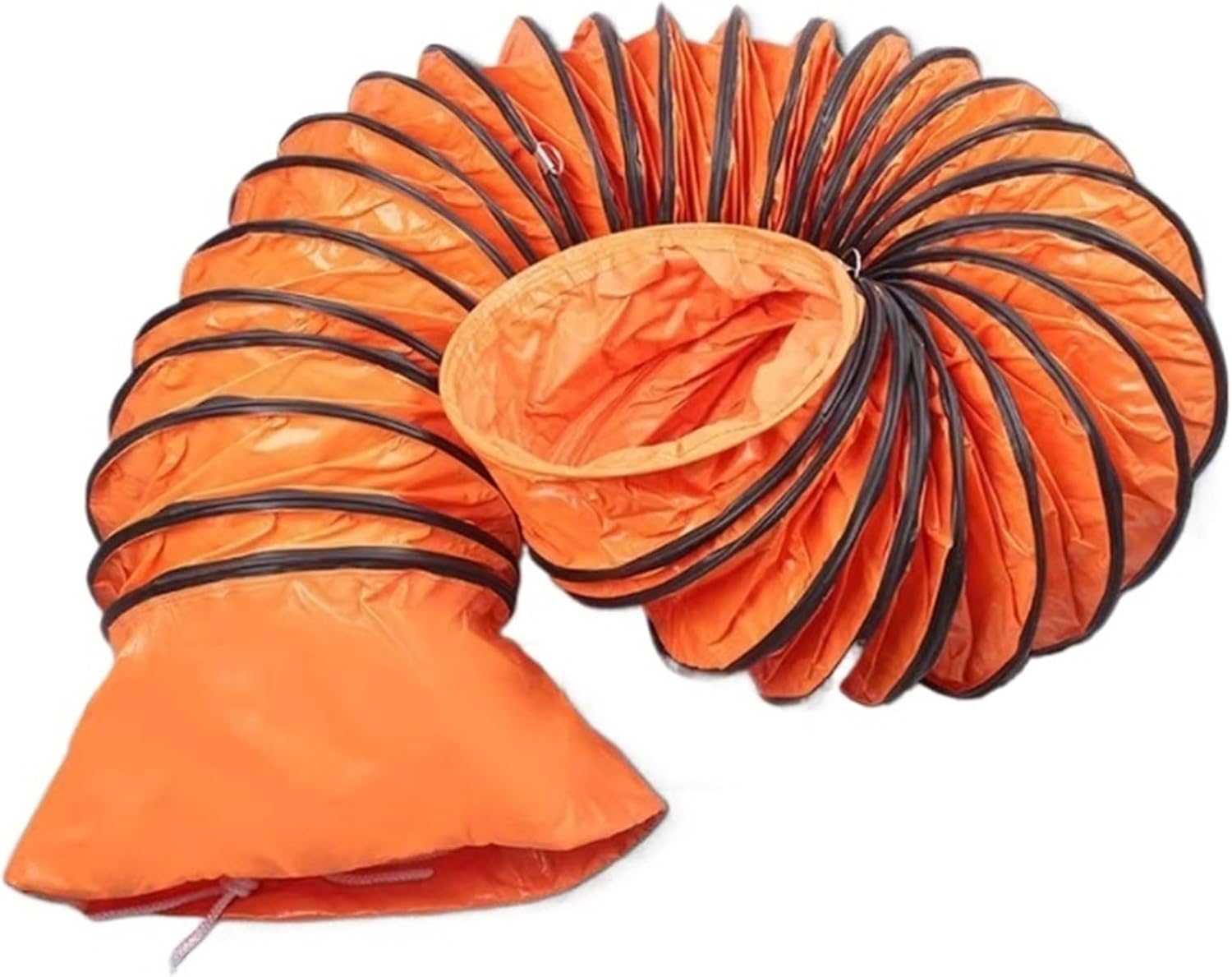 Space-saving Duct Hose with Adjustable Rope D Hook, Waterproof, Folding PVC exhaust duct, Easy Storage, for grow tents, kitchen fresh air and exhaust air, bathroom(16.6ft,Diameter - 350 mm)