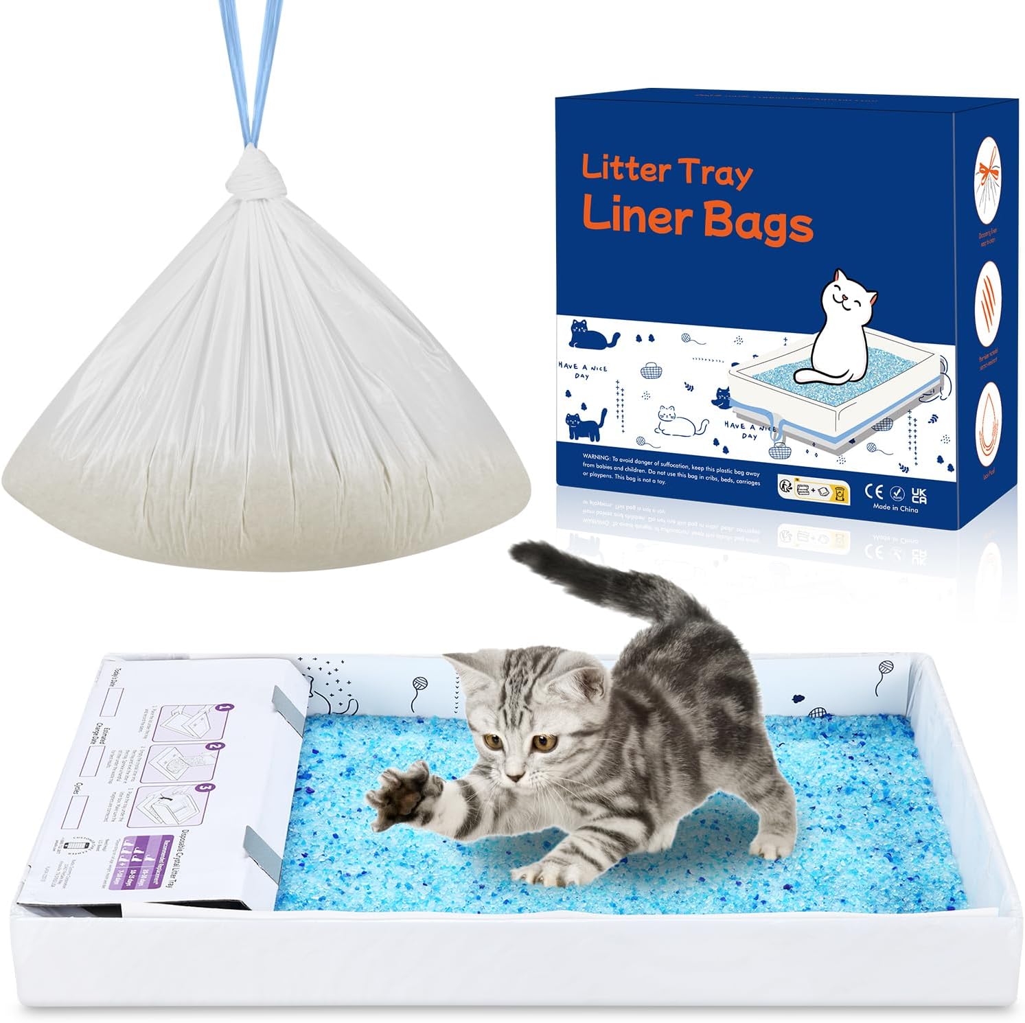 12 Pack Litter Box Liners Compatible with Safe Pets