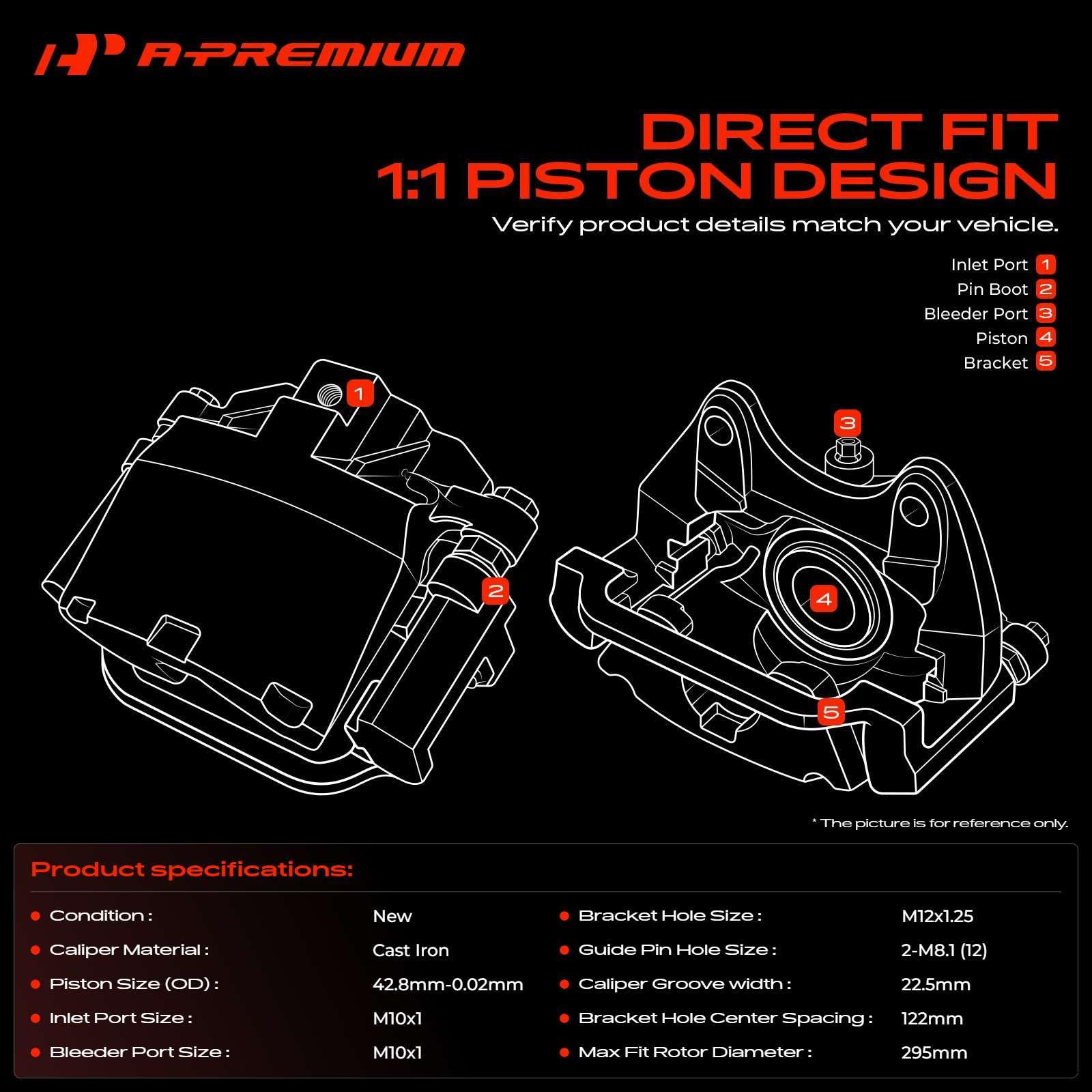 Amazon.com: A-Premium Rear Left Driver Disc Brake Caliper with