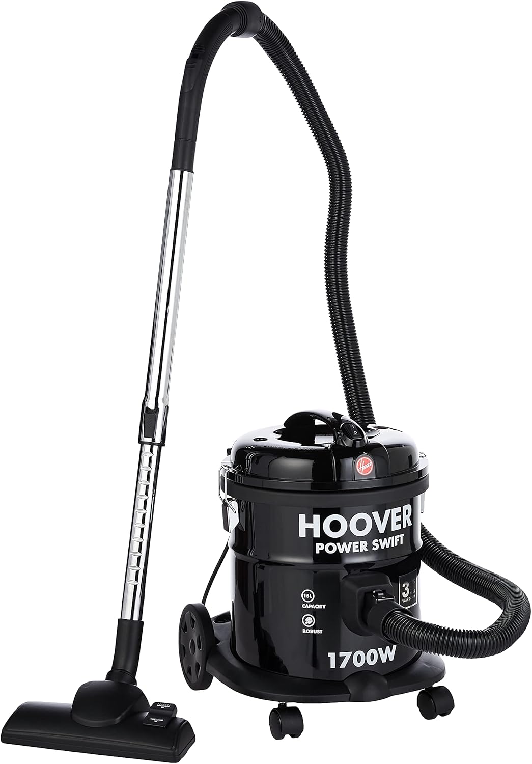 Hoover Power Swift Compact Drum Vacuum Cleaner 15 Litre Capacity, 1700W With Blower Function For