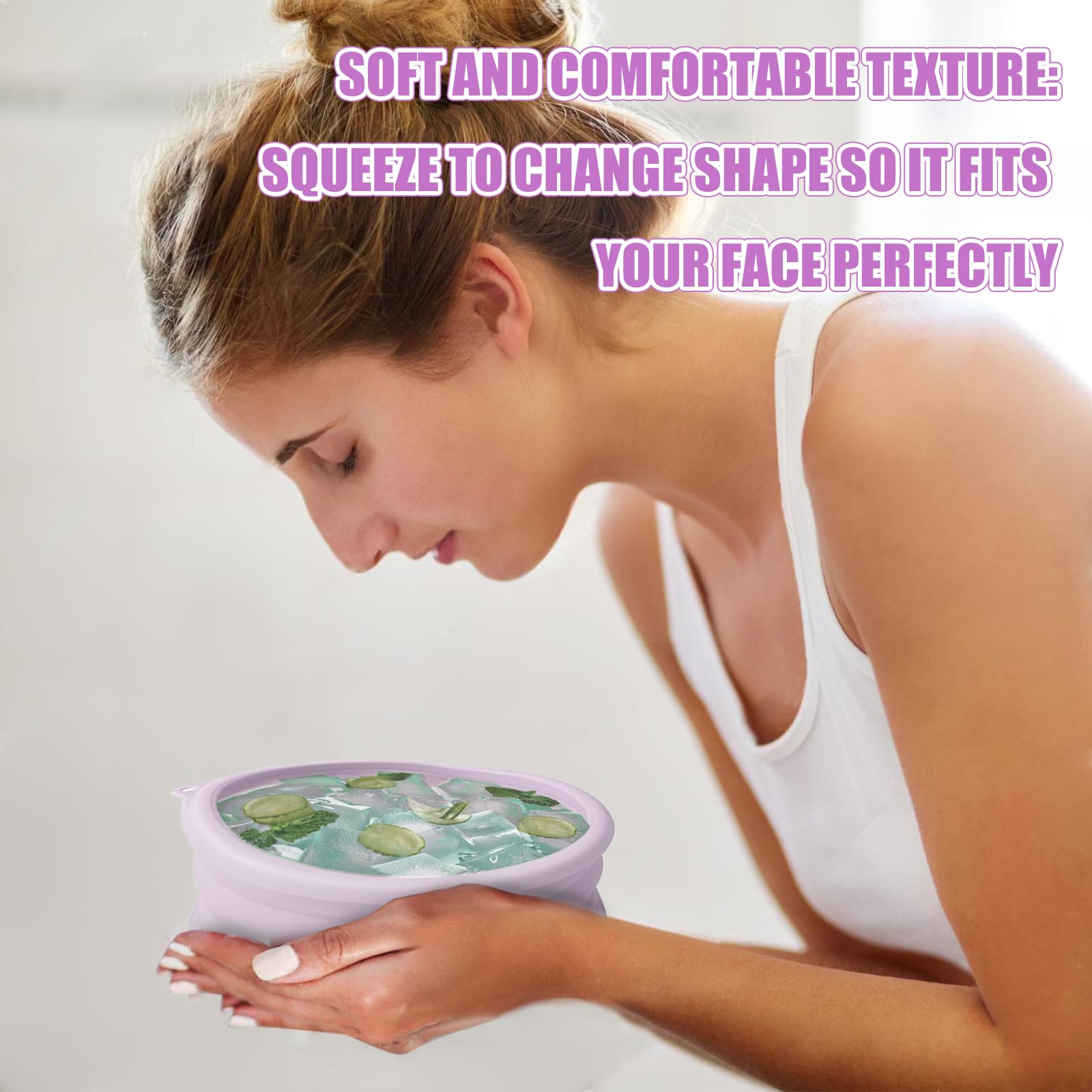 nnOuOnn Silicone Ice Face Bowl, Foldable Facebowl with Built-in Icetray, Quick Cooling for Puffiness Relief Soothe Skin - Image 3