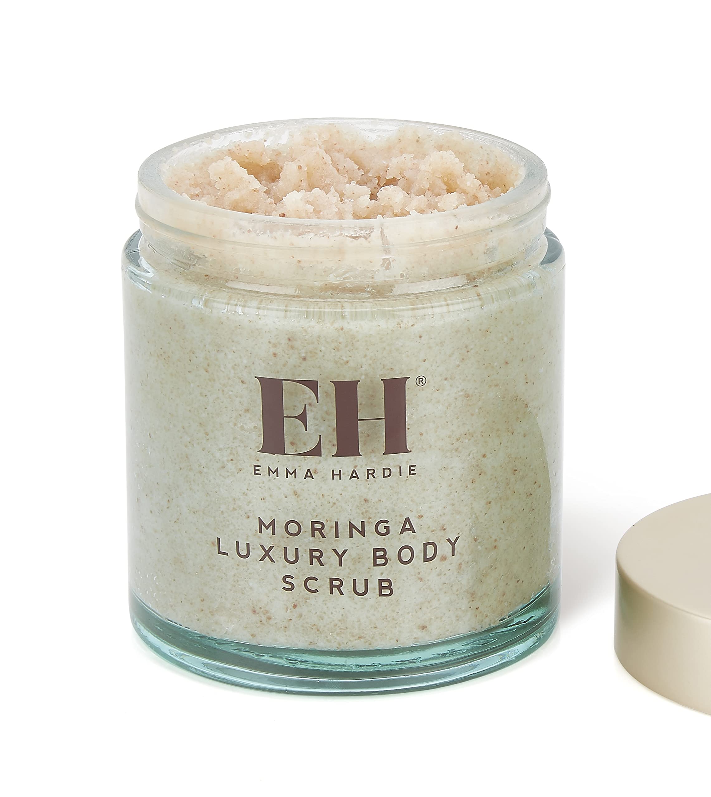 Emma Hardie 350g Moringa Luxury Body Scrub with Himalayan Pink Salt, Moringa and Sweet Almond Oil, Detoxifies and Exfoliates Skin, For All Skin Types, Vegan & Cruelty Free
