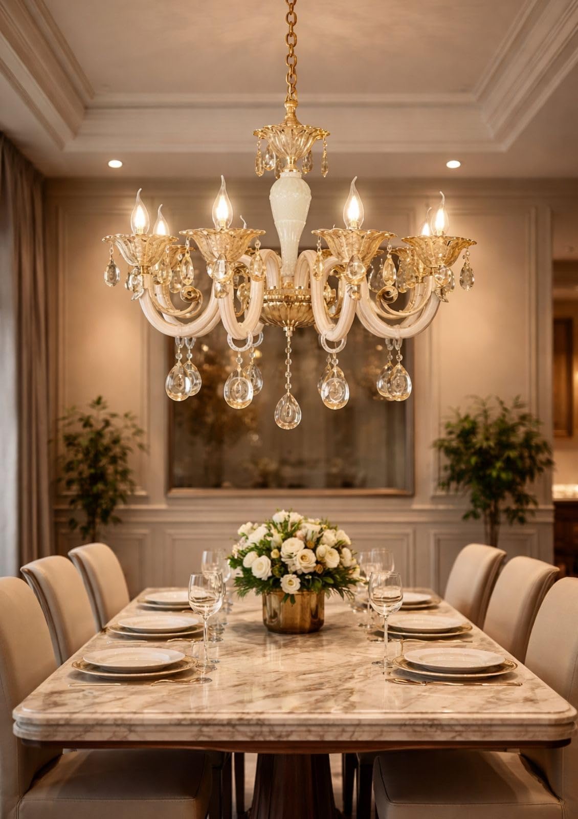 Enterprises Antique Style Chandelier for Home Decor (Design 2) 8lamp (Width 24inch Height 30inch with Chain)