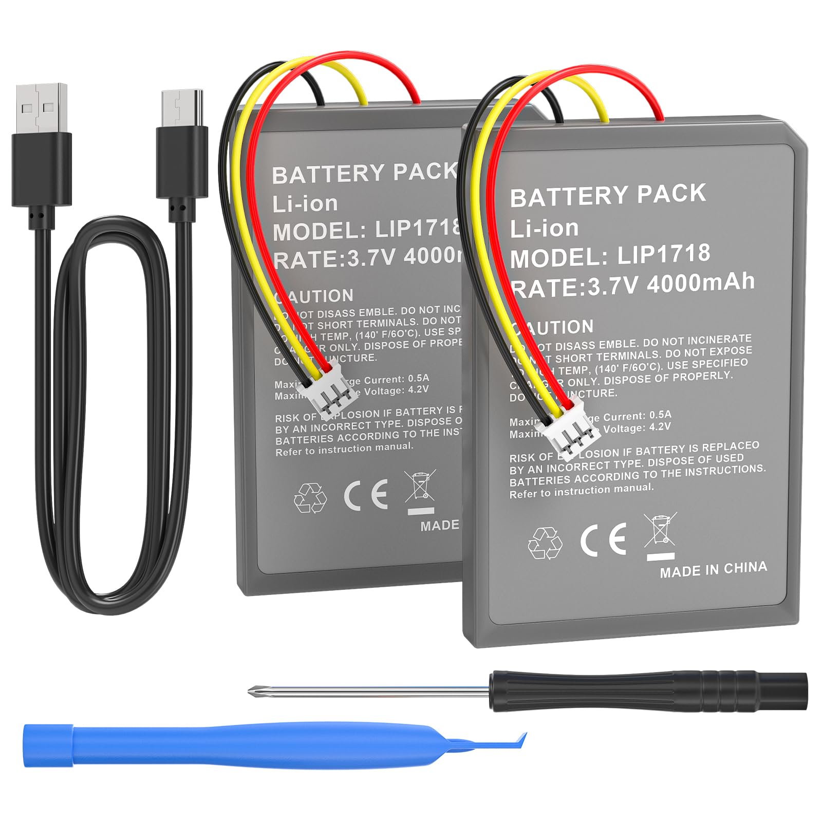 2 Pack Batteries for PlayStation5 Controller Replacement Lithium Battery for PlayStation5 Wireless Controller Includes Tool Kit