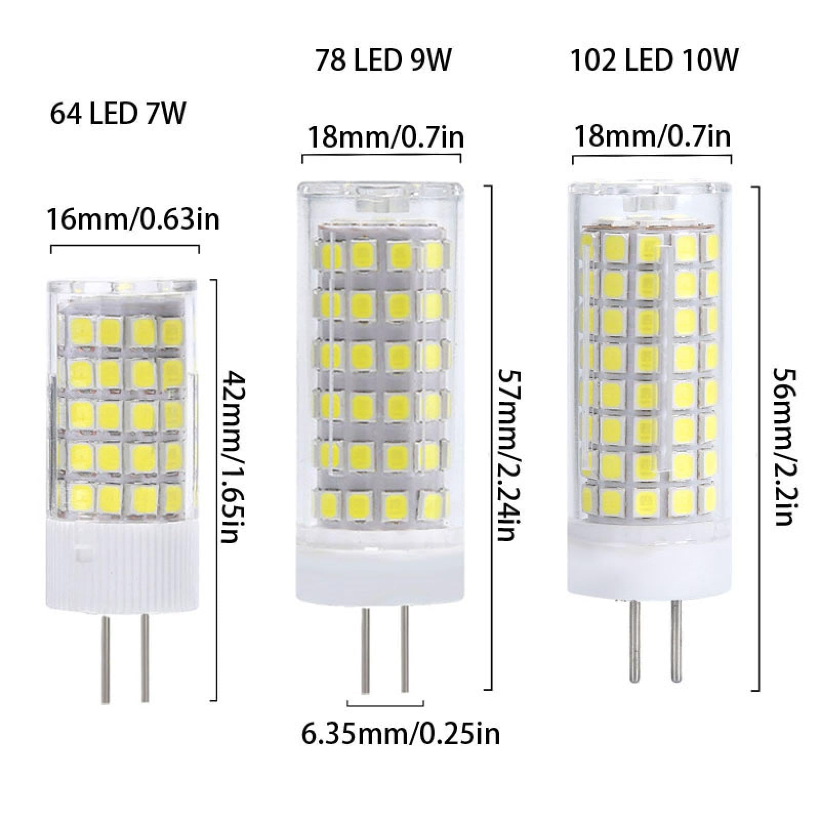 Bombillas LED G4 7W regulables 220V 10W (equivalente a 100W de reemplazo de halógeno) LED Corn Light G4 Bi-Pin Base 7W-10PC Warmwhite