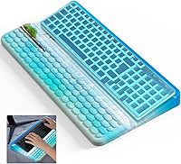 Vista 13 de Soporte de teclado para escritorio, reposamuñecas para teclados, soporte ergonómico para teclados para trabajar fácilmente, almohadilla de muñeca