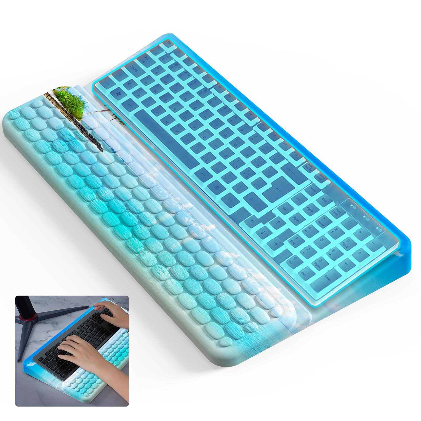 Wrist Rest for Computer Keyboard, Keyboard Wrist Rest, Ergonomic Keyboards Holder for Easy Typing Working, Wrist Pad for Keyboards with Comfortable