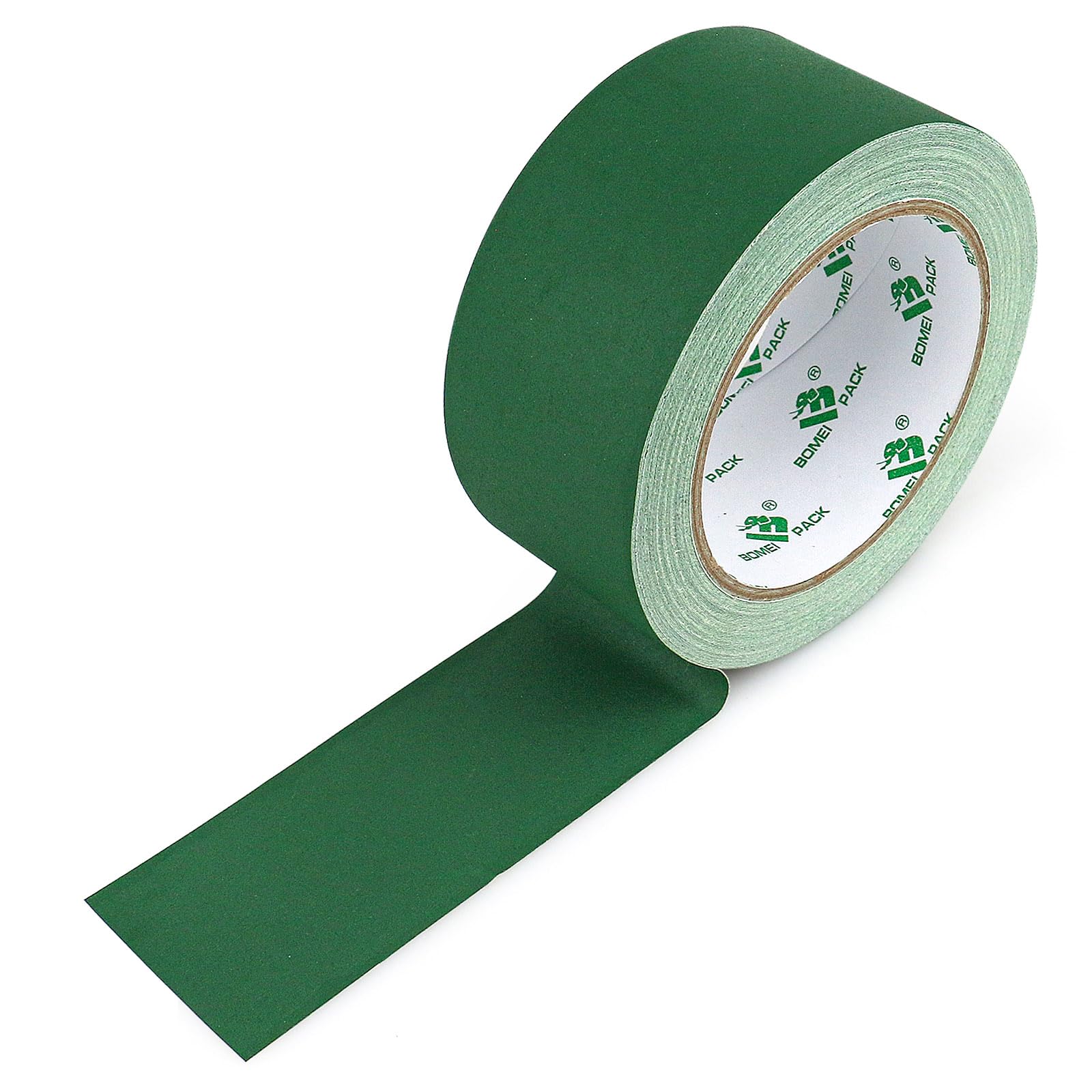 BOMEI PACK 1 Pack Dark Green Gaffer Tape 2inch x 20yds, Matte Non-Reflective Stage Tape, No Residue Hand Tear, for Labeling, Cable, Photo Studio,