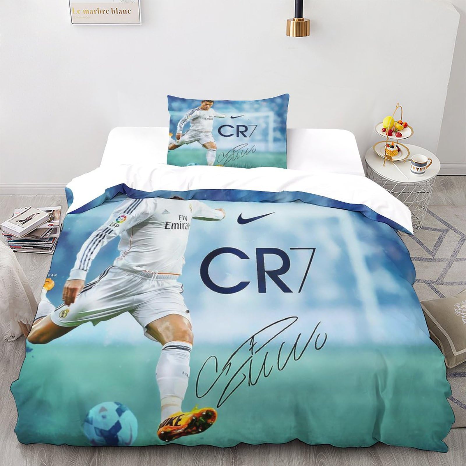 Housse de couette Ronaldo hypoallergique avec fermeture éclair 3D