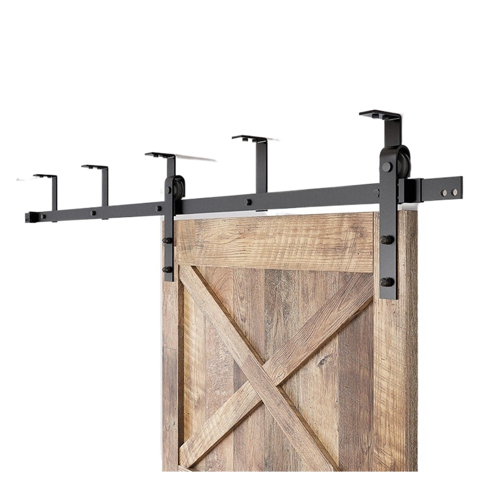 Kit corredizo para puerta de granero, Kit de herrajes for puerta corredera interior, carril colgante for Granero montado en el techo 1,2 m for puertas madera