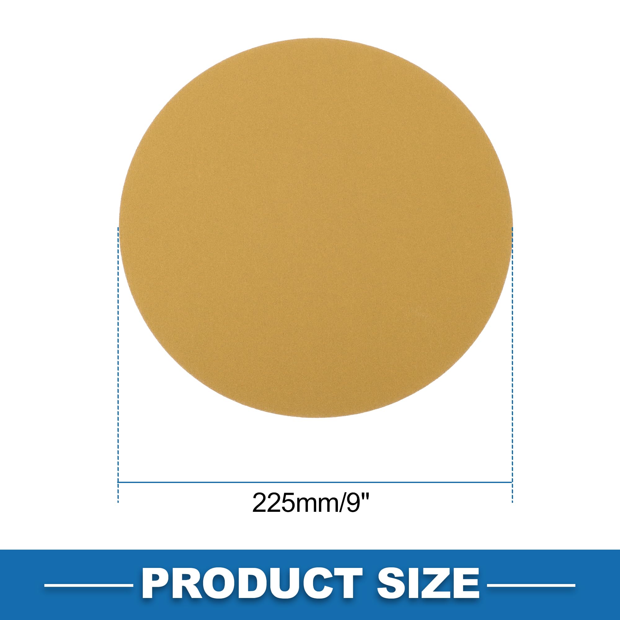 A ABSOPRO Sanding Discs 9 Inch 180 Grit Round Hook and Loop Sandpaper Kraft Paper Yellow 25 Pcs, 225mm/9" - Image 4
