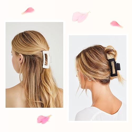 Miniatura 3 de Paquete de 12 pinzas de pelo medianas de 3.5 pulgadas para mujer, cabello grueso y delgado, pinzas de pelo mate de plátano de fijación fuerte