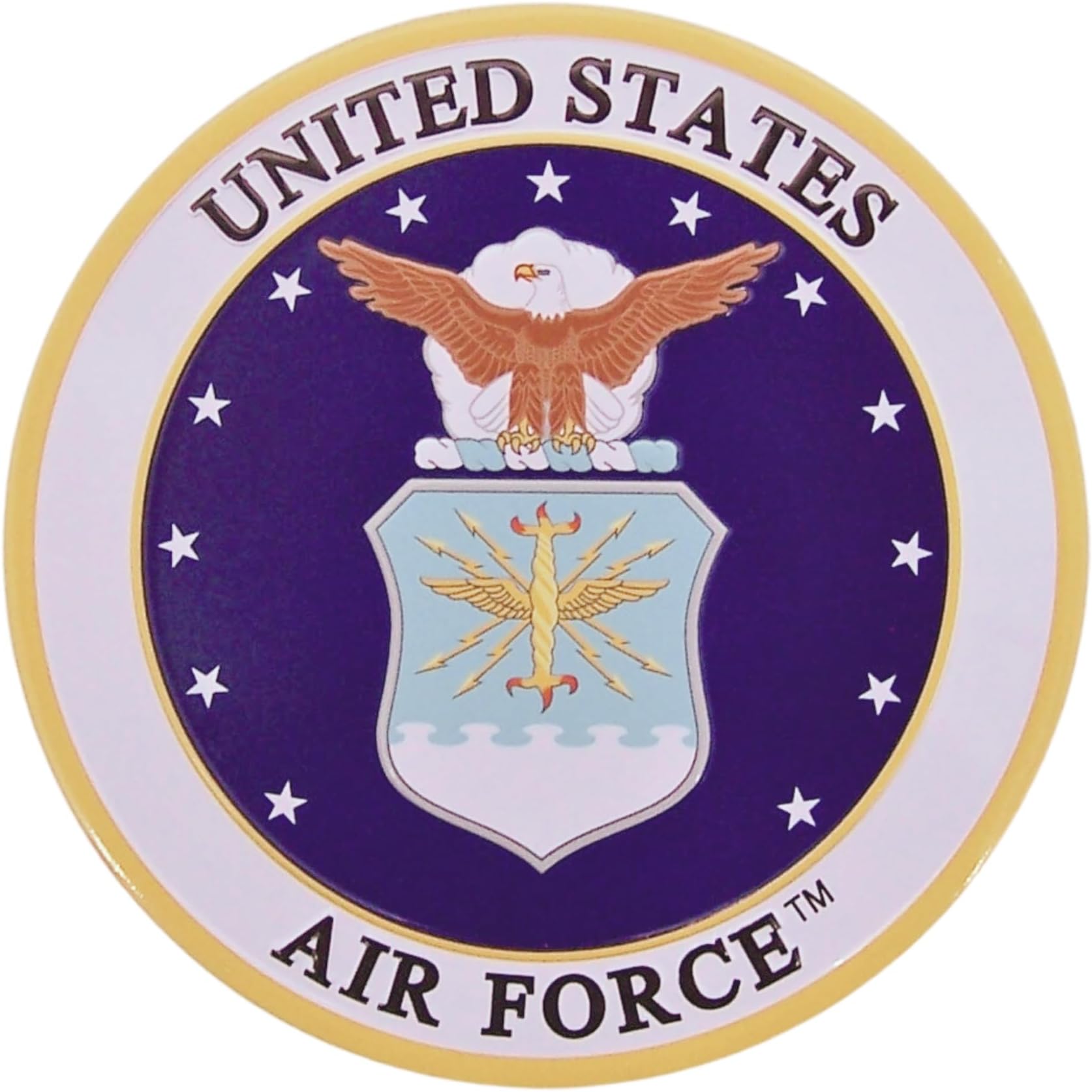 United States Military Air Force Metal Auto Decal Emblem, 4 Inch