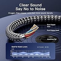 Vista 6 de Cable AUX de 1 pie/0,3 m, cable de audio estéreo de 3,5 mm, cable auxiliar estéreo macho a macho de 90 grados, cable TRS de ángulo recto compatible