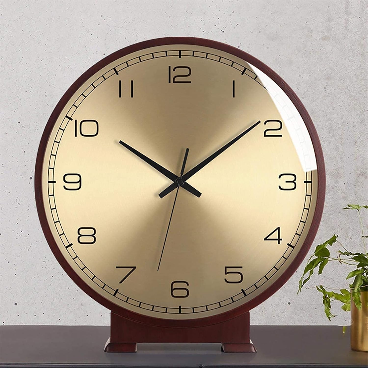 Vintage Style Desk Clock Mantel Clocks Watches Shelf Fireplace Decorative Four Shelf for Living Room Decor, Battery Operated, Silent Wood Mantle Clock 101